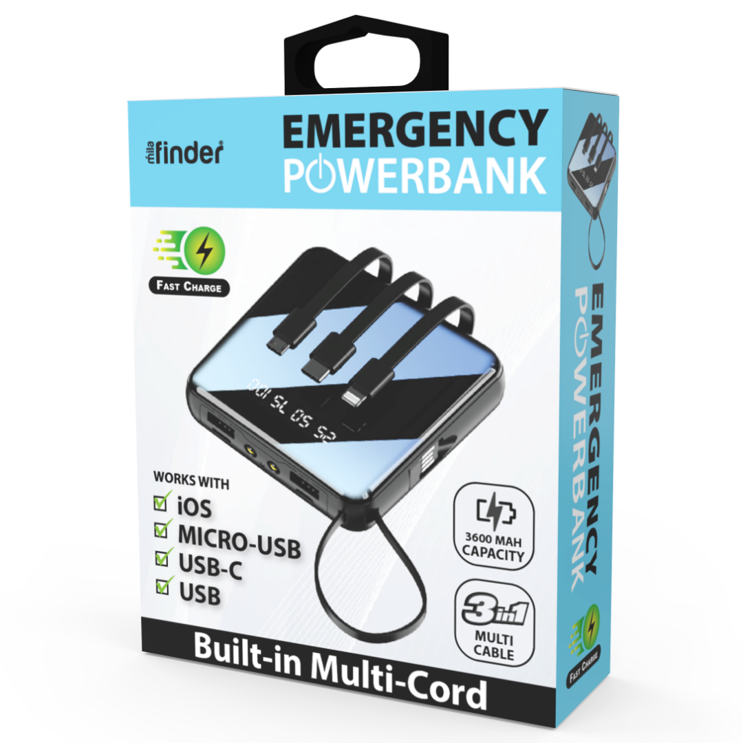 3,600 mAh Powerbanks with 3-in-1 Charging Cables